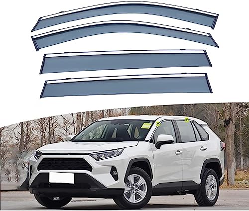 HMLTD 4 Stück Autofenster Windabweiser für Toyota RAV4 XA50 2020, Regenabweiser Fenster visiere Lüftung sabweiser Anklebbare Deflektoren von HMLTD