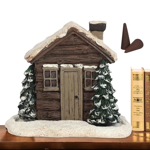 Log Cabin Incense Cone Burner, House Incense Burner with 2 Incense Cones, Christmas Decorations for Meditation, Natural Aromatherapy Ornaments for Indoors to Fragrance, Home Decor von HMLTD