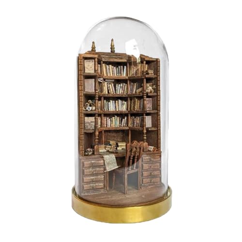 The Bay Library, Miniature Gothic Bookshelf, Handmade Miniature Bookcases, Anxietys Bookshelf, Creative Miniature Library Decorations, 10.2 Inch The Bay Library Desk Decoration, Gifts For Book Lovers von HMLTD