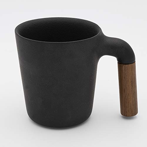 HMM Mugr Handwerklich Kaffee Und Tee-Becher Mit Holzgriff - Schwarz von HMM