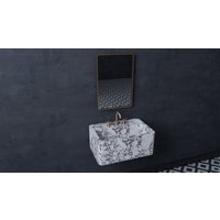 Calacatta Viola Marmor Waschbecken Wandhalterung Badezimmer Puderzimmer Benutzerdefinierte Vanity Top Naturstein von HMMARBLE