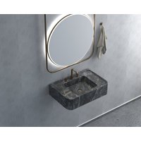 Grau Marmor Waschbecken Wandhalterung Badezimmer Gästetoilette Benutzerdefinierte Vanity Top Naturstein von HMMARBLE