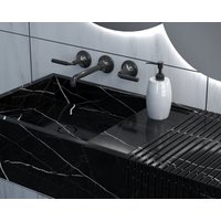 Schwarze Marmor Waschbecken Wandhalterung Waschbecken, Spezielles Design Naturstein von HMMARBLE