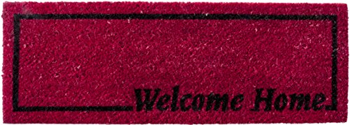 HMT 14771126 Fußmatte Welcome Home, Kokosfaser, 26 x 75 cm, Rot von HMT