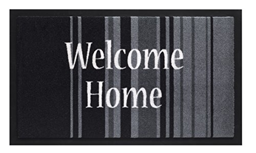 HMT 555561 Fußmatte Welcome Home Stripes Polyamid, bunt, 45 x 75 cm von HMT