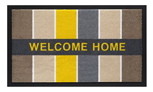 HMT 555565 Fußmatte Welcome Home Blocks Polyamid, bunt, 45 x 75 cm von TMH