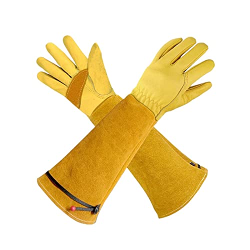 1 Paar Langarmarbeit Schweißhandschuhe Schweißhandschuhe Arbeiten Schweißer Lederhandschuhe Wärme-/feuerbeständige Handschuhe (Color : B, Size : L) von HMULTI