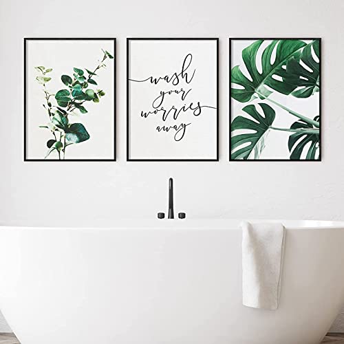 HMXQLW Botanisches Eukalyptus Monstera Blatt Bilder Leinwanddruck Poster Wohnzimmer Schlafzimmer Dekoration Leinwandbilder Malerei Kunstdrucke Rahmenlos (3X40X60CM) von HMXQLW