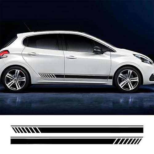 HMYOUXUAN 2 Stück Automobile Aufkleber für Seat Ibiza, Auto Karosserie Seite Streifen Aufkleber Racing Körper, Schwarz HMYOUXUAN 2 Stück Automobile Aufkleber für Seat Ibiza, Auto Karosserie Seite Streifen Aufkleber Racing Körper, Schwarz von HMYOUXUAN
