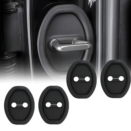 HMYOUXUAN 4 Stück Auto Türschloss für VW Caddy Maxi 5-Doors 2008-2010, Schwarz Schutz für Türverriegelung, Silikon Türschlossabdeckung Innenraum Schutz Zubehör von HMYOUXUAN