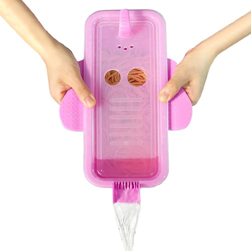 HMZXSY 68 OZ Mikrowelle Pasta Container Herd mit Sieb, Niedliche Elefantenform Multifunktionskocher für Schlafsäle, Küchen oder Büros (Lila) von HMZXSY
