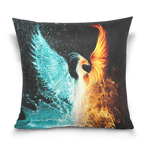 HMZXZ Kissenbezug 45x45cm Kunst Malerei Phoenix Dekorative quadratische Kissenbezüge Kissenhüller für Couch Sofa Schlafzimmer Wohnzimmer von HMZXZ