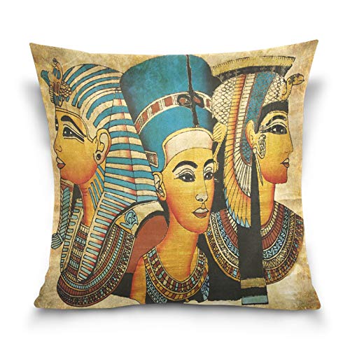 HMZXZ Kissenbezug 50x50cm Jahrgang Ethnisch Ägypten ägyptisch Pergament Dekorative quadratische Kissenbezüge Kissenhüller für Couch Sofa Schlafzimmer Wohnzimmer von HMZXZ