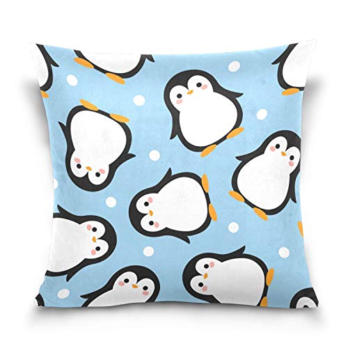 HMZXZ Kissenbezug 50x50cm Niedlich Pinguin Karikatur Polka Punkt Dekorative quadratische Kissenbezüge Kissenhüller für Couch Sofa Schlafzimmer Wohnzimmer von HMZXZ