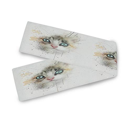 HMZXZ Tischläufer Aquarell Tier Katze Table Runner Tischdecke Deckel für Hochzeit Party Familie Küche Decor, 13x70 inch von HMZXZ