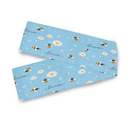 HMZXZ Tischläufer Blumen- Gänseblümchen Biene Table Runner Tischdecke Deckel für Hochzeit Party Familie Küche Decor, 13x70 inch von HMZXZ