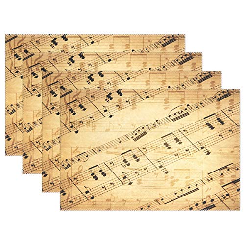 HMZXZ Tischsets von 6, Musical Musik-Hinweis Platzsets Essen Tabelle Matten Hitze Beständig Dauerhaft Waschbar für Zuhause Küche HMZXZ Tischsets von 6, Musical Musik-Hinweis Platzsets Essen Tabelle Matten Hitze Beständig Dauerhaft Waschbar für Zuhause Küche von HMZXZ