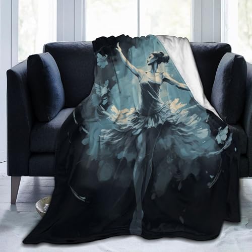 HMZXZ Ultra Weich Werfen Flanell Decke Ballerina Tanzen Vogel Dekorativ Vlies Decken Tänzer Kunst für Reisen Bett Stuhl Auto Sofa Couch Schlafzimmer 50"X60" von HMZXZ