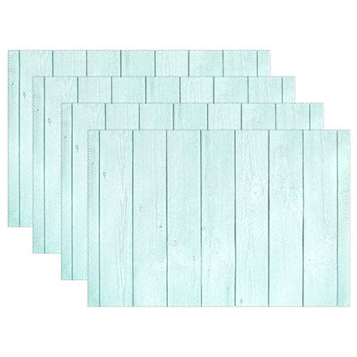RXYY Tischsets von 1, Blau hölzern hölzernen Kunstmalerei Platzsets Essen Tabelle Matten Hitze Beständig Dauerhaft Waschbar für Zuhause Küche von HMZXZ