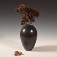 Im Alter Von Bronze Holz Gedrechselte Pappel Vase Hohlform von HMarksStudio