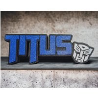 Personalisiertes Namensschild - Geschenk Für Den Transformer Fan Schreibtisch-Display Personalisiert 3D-0020 von HMgrafikerteam