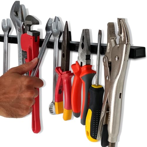 61 cm Schwerlast-werkzeughalter (Verbesserte Version) - Starke Zugkraft für Handwerkzeuge - Profi magnetleiste werkzeug - werkzeug magnetleiste Organizer aus Metall für Werkstatt & Garage. von HMmagnets