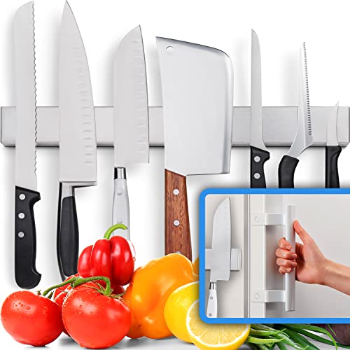 Premium 43cm Magnetleiste Messer für Kühlschrank die Nicht Verrutscht - Extra Starker Doppelseitiger Messerhalter Magnetisch - Platzsparende Messerleiste Magnetisch Mit Starker Magnetischer Zugkraft Premium 43cm Magnetleiste Messer für Kühlschrank die Nicht Verrutscht - Extra Starker Doppelseitiger Messerhalter Magnetisch - Platzsparende Messerleiste Magnetisch Mit Starker Magnetischer Zugkraft von HMmagnets