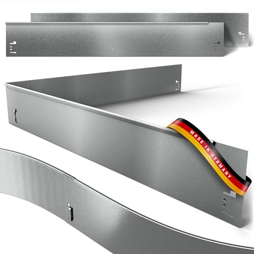 Rasenkante, Beeteinfassung und Wegbegrenzung aus Metall in feuerverzinkt 18,5 cm x 1,20 m; 3,45 m; 5,70 m; 11,40 m; 21,60 m, Farbe :verzinkt, Verlegelänge :15er Set 17.00 m von HN Kernstützen Metallwaren