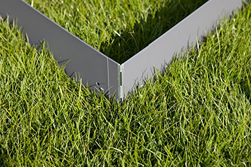 Ecke für Rasenkante Metall - Passend zu unseren 120cm Langen Rasenkanten - 2er Set Ecke für Beeteinfassung Metall - Höhe 18,5 cm - Ideal für Garten Beeteinfassung & Wegbegrenzung - Feuerverzinkt Grau von HN Kernstützen Metallwaren