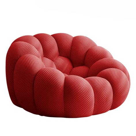 HNBCYRND Bubble Curved Loveseat Couch Memory Foam Bubble Bodensofa Rundes Lazy Floor Sofa Charakter-Sitzsäcke ausgefallene Möbel für das Wohnzimmer(Size:1seat 124×124×70cm,Color:Red) von HNBCYRND