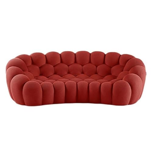 HNBCYRND Bubble Curved Loveseat Couch Memory Foam Bubble Bodensofa Rundes Lazy Floor Sofa Charakter-Sitzsäcke ausgefallene Möbel für das Wohnzimmer(Size:2seat 190×113×75cm,Color:Red) von HNBCYRND