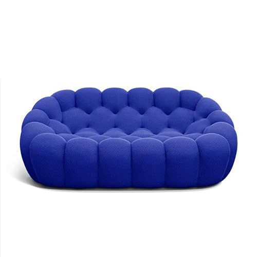 HNBCYRND Bubble Curved Loveseat Couch Memory Foam Bubble Bodensofa Rundes Lazy Floor Sofa Charakter-Sitzsäcke ausgefallene Möbel für das Wohnzimmer(Size:3seat 240×120×75cm,Color:Blue) von HNBCYRND