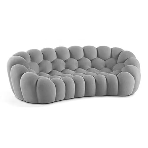HNBCYRND Bubble Curved Loveseat Couch Memory Foam Bubble Bodensofa Rundes Lazy Floor Sofa Charakter-Sitzsäcke ausgefallene Möbel für das Wohnzimmer(Size:3seat 240×120×75cm,Color:Gray) von HNBCYRND