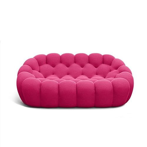 HNBCYRND Bubble Curved Loveseat Couch Memory Foam Bubble Bodensofa Rundes Lazy Floor Sofa Charakter-Sitzsäcke ausgefallene Möbel für das Wohnzimmer(Size:3seat 240×120×75cm,Color:Pink) von HNBCYRND