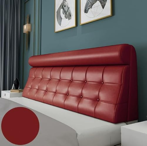 HNBCYRND Kissen Lesen Bett Kopfteil Abdeckungen, Technologie Stoffbett Back Ausfall Kissen Staubschutzschutzhilfe Für Gepolstertes Kopfteil Staubdicht(Paste 150 ×60×10cm,Dark red) von HNBCYRND