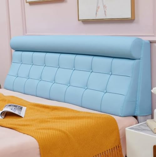 HNBCYRND Kissen Lesen Bett Kopfteil Abdeckungen, Technologie Stoffbett Back Ausfall Kissen Staubschutzschutzhilfe Für Gepolstertes Kopfteil Staubdicht(Paste 160 ×60×10cm,Blue) von HNBCYRND