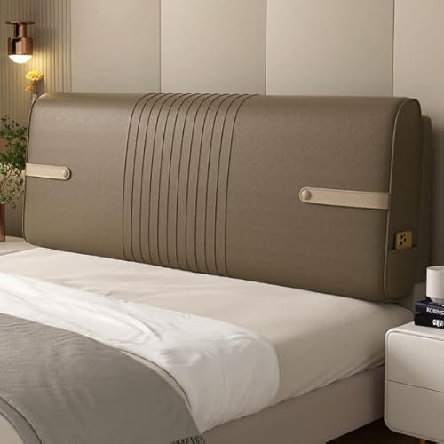 HNBCYRND Kissen Lesen Bett Kopfteil Abdeckungen, Technologie Stoffbett Back Ausfall Kissen Staubschutzschutzhilfe Für Gepolstertes Kopfteil Staubdicht(Paste 200 ×60×10cm,Coffee) von HNBCYRND