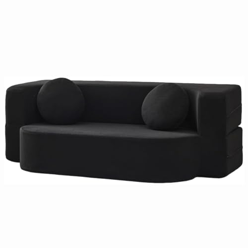 HNBCYRND Kompressionssofa umbaubares Schlafsofa Zweisitzer Cord-Matratze ausklappbar Bequeme Lounge fürs Wohnzimmer funktionaler Memory-Schaum mit Armlehnen Couch für kleine Räume(100cm/39 in,Black) HNBCYRND Kompressionssofa umbaubares Schlafsofa Zweisitzer Cord-Matratze ausklappbar Bequeme Lounge fürs Wohnzimmer funktionaler Memory-Schaum mit Armlehnen Couch für kleine Räume(100cm/39 in,Black) von HNBCYRND