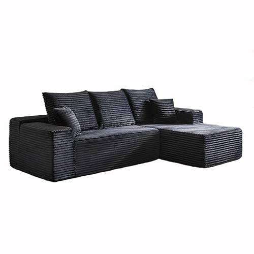 Kompressionssofa umbaubares Schlafsofa Zweisitzer Cord-Matratze ausklappbar bequeme Lounge fürs Wohnzimmer funktionaler Memory-Schaum mit Armlehnen Couch für kleine Räume(110x40x32.6inch,Dark gray) Kompressionssofa umbaubares Schlafsofa Zweisitzer Cord-Matratze ausklappbar bequeme Lounge fürs Wohnzimmer funktionaler Memory-Schaum mit Armlehnen Couch für kleine Räume(110x40x32.6inch,Dark gray) von HNBCYRND