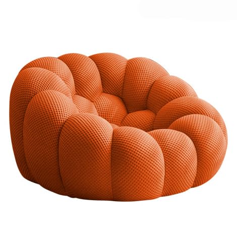 Moderne Bubble Curved Love Sitz Couch Memory Foam Bubble Boden Sofa Runde Lazy Floor Sofa Kostenlose Installation Charakter Bohnen Tasche Stühle funky Möbel für Wohnzimmer(Size:124×124×70cm,Color:Oran von HNBCYRND