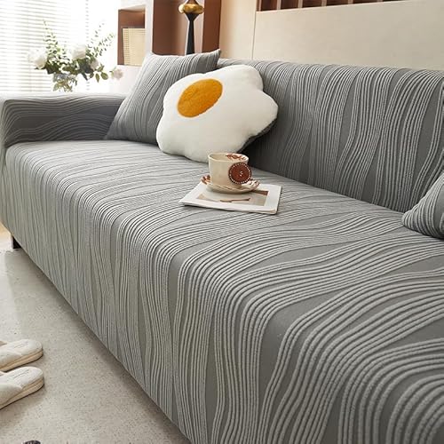 Samt Sofabezug 1 2 3 4 Sitzer, L Form Sofaüberwurfe, Chenille Ecksofa Sofa überzug Couch überzug Anti-rutsch Sofaschutz, Ultra Weicher Sofaschoner,Sofaschoner für Hunde(2 Seats (140-185cm),Grey) von HNBCYRND