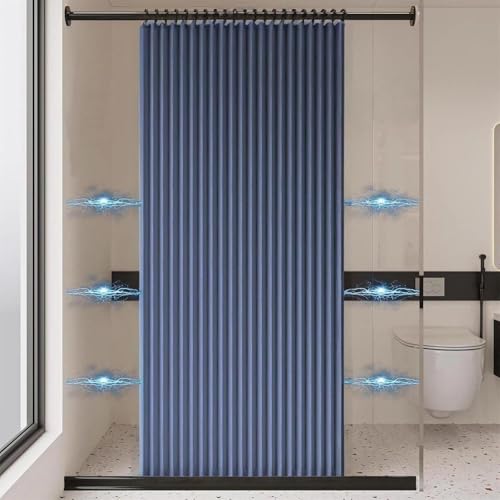Verdunkelungsvorhänge für Türen Ziehharmonikatüren für Türvorhänge anwendbar als Terrassentürvorhang, Schiebetürvorhänge Schiebeschrankvorhänge Vorhang mit mitgelieferter Stange(Curtain 100x200cm (wit von HNBCYRND
