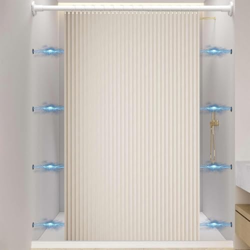 Verdunkelungsvorhänge für Türen Ziehharmonikatüren für Türvorhänge anwendbar als Terrassentürvorhang, Schiebetürvorhänge Schiebeschrankvorhänge Vorhang mit mitgelieferter Stange(Curtain 180x240cm (wit von HNBCYRND