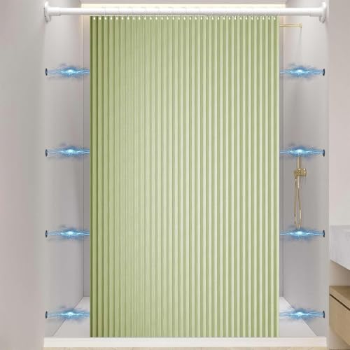 Verdunkelungsvorhänge für Türen Ziehharmonikatüren für Türvorhänge anwendbar als Terrassentürvorhang, Schiebetürvorhänge Schiebeschrankvorhänge Vorhang mit mitgelieferter Stange(Curtain 180x220cm (wit von HNBCYRND