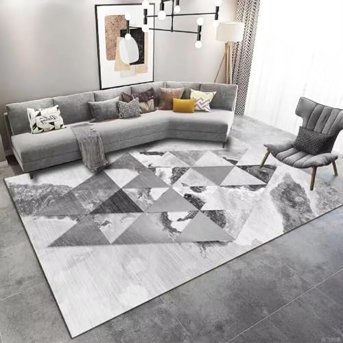 HNBFKD Moderne Luxus-Geometrie-Teppiche Dekoration für Zuhause Große Teppiche für Wohnzimmer Schlafzimmer Dekor Bereich Teppich Anti-Rutsch-Bodenmatte 100x140cm von HNBFKD