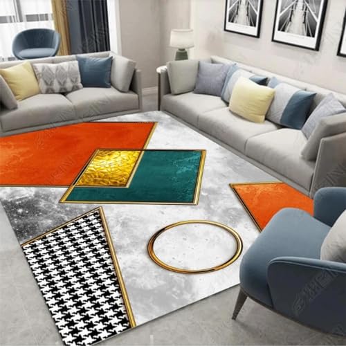 HNBFKD Nordischer Teppich Wohnzimmer Sofa Teetisch Teppiche Einfacher Luxus Haushaltsteppich Schlafzimmer Großflächige Fußmatten Teppiche 120x160cm von HNBFKD