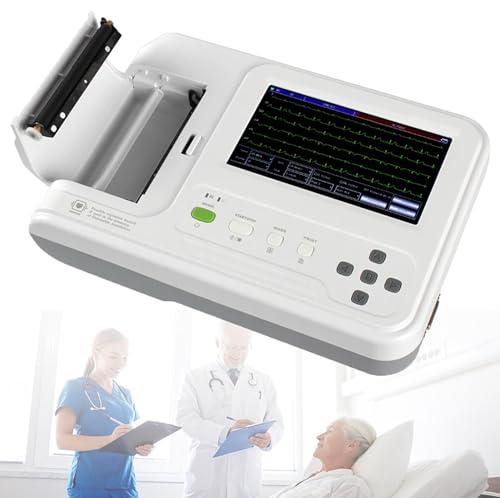 HNBYLMM 12 Leads EKG Monitor tragbarer 7 -Zoll -LCD -Touchsbildschirm Digital 6 Kanal Elektrokardiograph EKG/EKG -Maschine von HNBYLMM