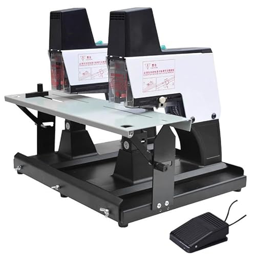 HNBYLMM Automatischer Sattelhefter 9 Geschwindigkeiten Elektrischer Tischhefter Doppelnutzen-Buchbindegerät für Flach- und Sattelheftung mit Fußpedal, Hefttiefe bis 100mm,B von HNBYLMM