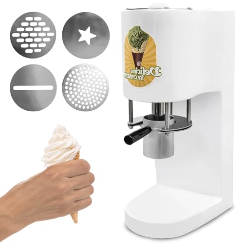 HNBYLMM Commercial Spaghetti Ice Cream Maker/Electric Ice Cream Maker/Ice Cream Forming Machine/Spaghetti Gelato Maker/with 4 Shape Molds/Easy Clean von HNBYLMM