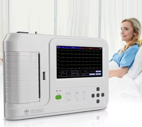 HNBYLMM EKG-Monitor, professionelle 12-Leiter-EKG-Monitore, tragbare Herz-Monitor für den Heimgebrauch, 7 "LCD Touch Elektrokardiograph Maschine von HNBYLMM